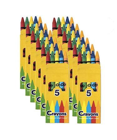 Trail maker Wholesale Bright Wax Coloring Crayons in Bulk 24 Pack 5 Per Box in Assorted Bundle Art Sets (24 Pack)
