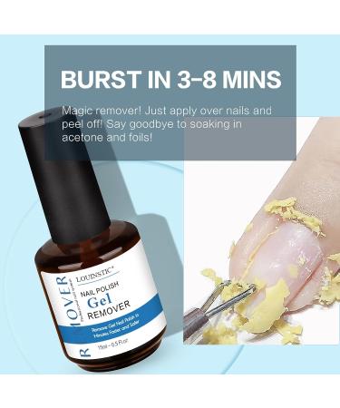LOUINSTIC Quick Gel Polish Remover Kit - 3-5 Minute Nail Polish Removal with Peel Off Latex Tape Barrier - Buy Online on SooperMarket.com