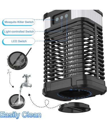Buy Solar Insect Killer with Light Sensor | USB Rechargeable Mosquito Lamp | Waterproof Fly Destroyer - 4200V Non-Toxic UV Trap for Indoor & Outdoor Use - Buy Online on SooperMarket.com