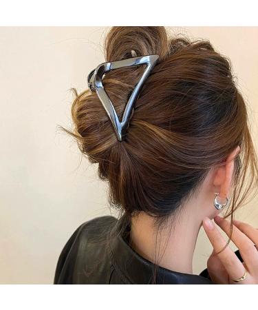 Elegant Gunmetal Triangle Metal Hair Clip for Women and Girls - Strong Hold for Daily Wear and Party - Fashionable and Versatile (Gunmetal) - Buy Online on SooperMarket.com
