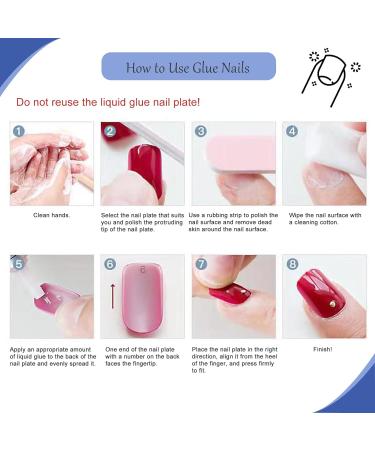 Blue Heart French Style False Nails - 24pcs Medium Square Press on Nails with Glue - Elegant Sweet Fake Nails for Women and Girls - Buy Online on SooperMarket.com