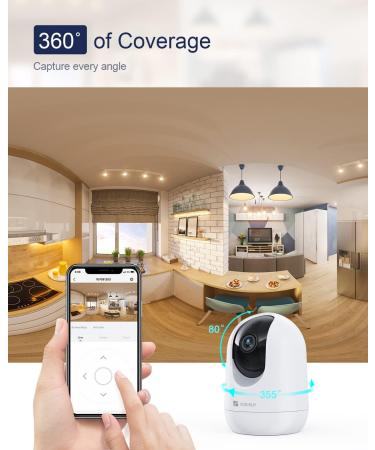 Indoor Security Camera 2K  Pet Camera with Phone App  WiFi Cameras for Home Security Camera for Dog/ Baby Monitor/Elder Pan Tilt  2.4G  24/7  2-Way Talk  Human Detection  Motion Tracking  SD&Cloud 1 Count (Pack of 1) - Buy Online on SooperMarket.com