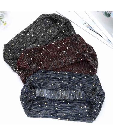CAKURE Sequins Wide Headbands Pack of 3 - African Head Wraps for Women and Girls - Bling Boho Turban Hair Bands - Stretchy Scarf for Yoga, Running, Sports - Blue, Red, Black - Buy Online on SooperMarket.com