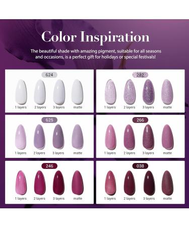 AZUREBEAUTY Dip Powder Nail Set - 6 Colors Fall Winter Purple Rose Red Glitter | DIY Salon Manicure Kit No Nail Lamp Needed - Buy Online on SooperMarket.com