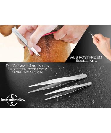 Professional Stainless Steel Tweezers Set - 2-Piece Pointed & Splinter Tweezer Kit for Precision Plucking - Buy Online on SooperMarket.com