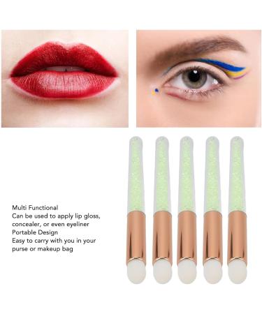 5pcs Lip Brush Round Tip Rhinestones Handle Soft Hair Makeup Brush for Lipstick Lip Gloss Lip Smudge Brush Professional Lip Makeup Brush - Buy Online on SooperMarket.com