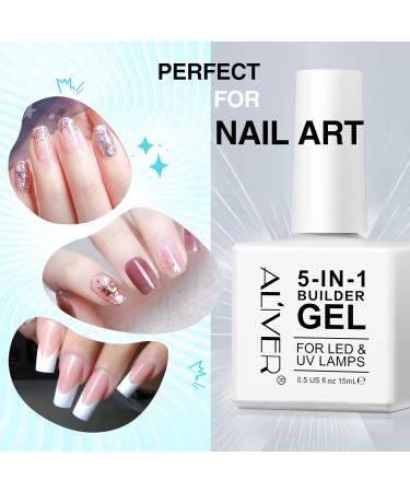 5-in-1 Clear Builder Gel for Nails - Professional UV/LED Strengthener for Nail Art and Manicures - Buy Online on SooperMarket.com
