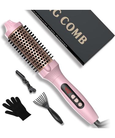 Thermal Brush 1.5 in Volumizing Brush Curling Iron Heated Curling Brush Ceramic Tourmaline Ionic Curling Comb Dual Voltage Travel Curling Iron with Brush LCD Display 10 Temperatures Heated Round Brush Pink - Buy Online on SooperMarket.com