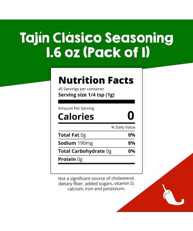 Taj n Cl sico Seasoning Mini - 1.6 oz (Pack of 1) | Authentic Mexican Taj n Seasoning - Buy Online on SooperMarket.com