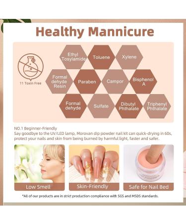 Morovan Dip Powder Nail Kit Starter - 8 Colors Brown Dipping Kit for Salon-Worthy Nails at Home - Buy Online on SooperMarket.com