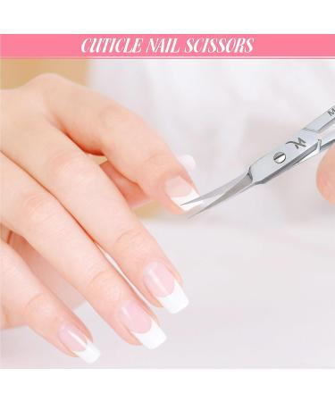 Cuticle Scissors - Beauty Trimming Tool for Eyebrows, Nose Hair, Finger & Toe Nail Care - Pink Ring Handle - Buy Online on SooperMarket.com
