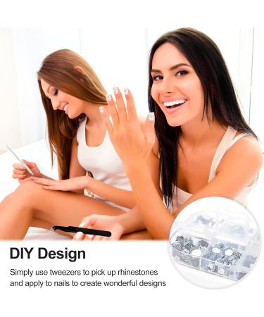Sularpek 1440 Pcs Rhinestones Nail Gems Set with Tools - Crystal Flat Back Gems for Nail and Face Art | Includes Tweezers and Dotting Pen - Buy Online on SooperMarket.com