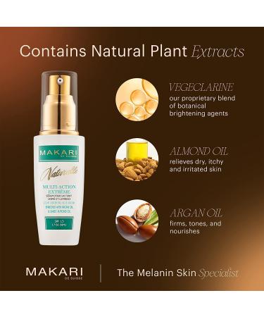 Makari Naturalle Multi-Action Extreme Brightening Serum 1.7 oz | Dark Spot Treatment for Under Eye Circles | Moisturizer with Argan Oil & SPF 16 - Buy Online on SooperMarket.com