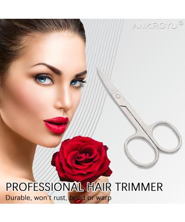 Premium Stainless Steel Nose Hair Trimmer & Eyelash Scissors for Men & Women - Professional Facial Hair Grooming - Buy Online on SooperMarket.com