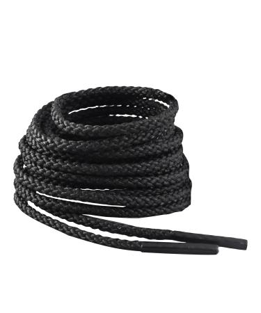 IRONLACE Unbreakable Round Bootlaces - Indestructible, Waterproof & Fire Resistant Boot & Shoe Laces 63-Inch Black