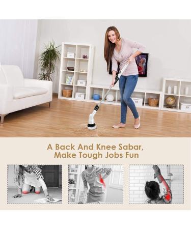 GOFOIT 360-degree Cordless Electric Spin Scrubber with Long Handle - Shower, Tub, and Tile Power Scrubber with 3 Multi-Purpose Brush Heads - Buy Online on SooperMarket.com