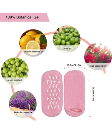 Jinlaili Moisturizing Gel Socks - Vitamin & Oil Infused Spa Socks for Repairing & Softening Dry Skin - 2 Pairs | International Shipping - Buy Online on SooperMarket.com