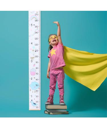 Heyu-Lotus Kids Height Chart 200X20CM | Unicorn 2 | Wall Hanging Growth Chart for Boys and Girls | Removable Canvas and Wood Measuring Ruler | Children Bedroom Decoration - Buy Online on SooperMarket.com