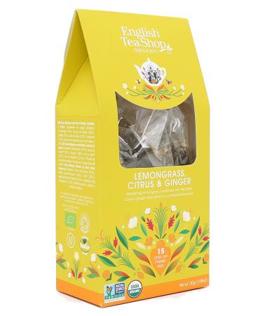 English Tea Shop Organic Lemongrass Citrus & Ginger Loose Leaf - 15 Loose leaf pyramid tea bags