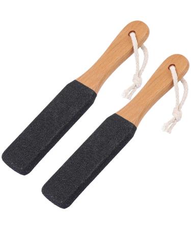 2 Pieces Foot File Callus Remover Heel Grater Wooden Handle Foot Scrubber Pedicure File Foot Filer for Dead Skin Professional