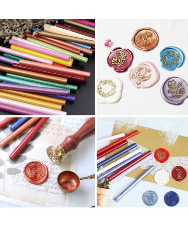 Wax Seal Kit with 40 Black Sealing Wax Sticks, Glue Gun, and Seal Pens - Ideal for Wedding Invitations, Birthday Cards, Envelopes, and Gift Wrapping - Buy Online on SooperMarket.com