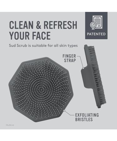 Sud Scrub Antimicrobial Silicone Face Scrubber for Sensitive Skin - Eco-Friendly Exfoliating Facial Cleansing Brush for Men & Women (Charcoal) - 1 Pack - Buy Online on SooperMarket.com