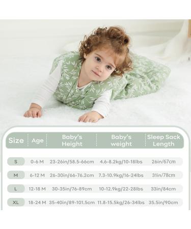 Looxii 3.5 TOG 100% Cotton Baby Sleeping Bag | Newborn Sleepsack for Boys and Girls 12-18 Months | Soft Wearable Blanket | Green Leaf Design - Buy Online on SooperMarket.com