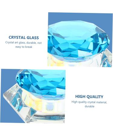 Gogogmee Clear Nail Polish 1pc Nail Art Crystal Cup Nail Glassware Tools Octagon Cup for Nail Art Pen Holder Care 7.5x6cm Blue - Buy Online on SooperMarket.com