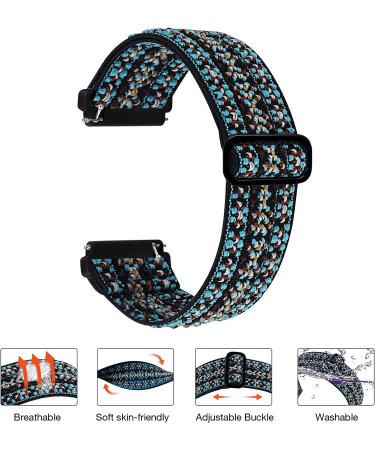 BOTNUW 4 Pack Elastic Bands for Fitbit Versa Smart Watch - Adjustable Nylon Straps for Women Men - Boho Green, Colorful, Leopard Prints - Buy Online on SooperMarket.com
