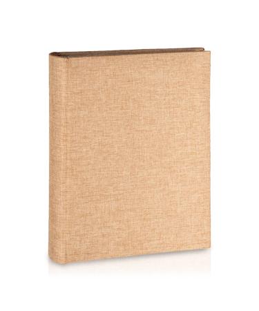 Linen Photo Album for 6x4 Photos - Sturdy & Long Lasting Photobook with 200 Easy to Use Slip in Picture Pockets | Book Bound Fotoalbum with Extra Space for Notes | Gift Idea for Family & Friends 200 Pictures Golden