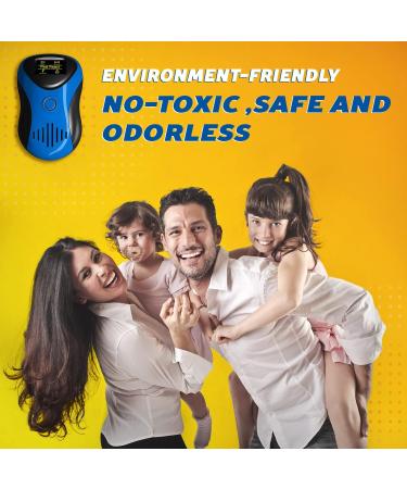 2023 Powerful Ultrasonic Pest Repeller with LCD - Indoor/Outdoor Rodent Control - Electronic Rat, Mouse, Bat, Squirrel Repellent - Electromagnetic Waves - Blue - Buy Online on SooperMarket.com