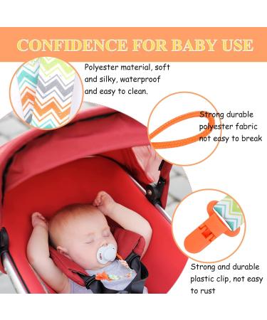 10 Pcs Boys Dummy Clips with Silicone Adapter | Baby Pacifier Holder Straps for Teething Toys - Orange - Buy Online on SooperMarket.com