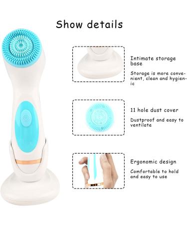 Opal Tool Sonic Facial Cleaning Brush - USB Electric Deep Cleansing Device for Face Massage Peeling & Blackhead Removal (Blue) - Buy Online on SooperMarket.com
