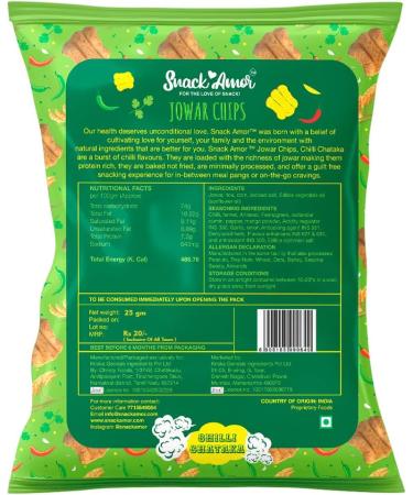 SnackAmor Jowar Chips Value Packs Chilli Chataka 25g - Buy Online on SooperMarket.com
