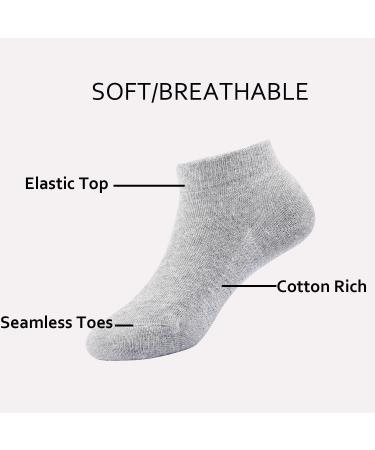 EPEIUS Kids Low Cut Socks 6 Pack - Seamless No Show Socks for Girls/Boys in Small Black/White/Grey - Buy Online on SooperMarket.com