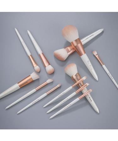 EVRCHEGIA 12pcs White Makeup Brush Set - Premium Eye Shadow, Eyebrows, Eyeliner, Concealer, Lip Liner & Foundation Brushes - Cruelty-Free Synthetic Fiber Bristles - Travel-Friendly - Buy Online on SooperMarket.com