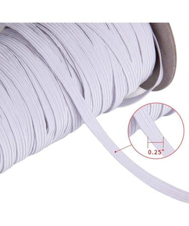 White Braided Elastic Cord - 1/4 Width, 70 Yards Length - Buy Online on SooperMarket.com