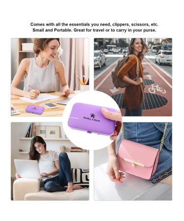 10pcs Professional Stainless Steel Manicure Pedicure Set for Travel - Violet - Buy Online on SooperMarket.com
