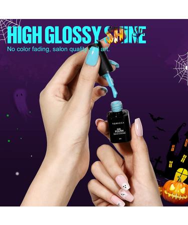 TOMICCA Glow in the Dark Gel Nail Polish Set - Halloween Luminous Fluorescent UV Gel Polish Kit - Pink & White Colors for Nail Art - Buy Online on SooperMarket.com
