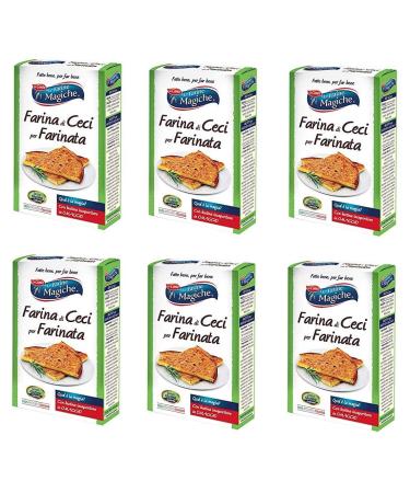6x Lo Conte Le Farine Magiche Farina di Ceci for Farinata Chickpea Flour Gluten Free Flour Italian Chickpeas 320g