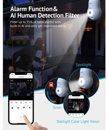 LaView 4MP Bulb Security Camera | 2K Wireless Outdoor Indoor | Motion Detection, Audible Alarm | Easy Installation | Alexa Compatible - Buy Online on SooperMarket.com