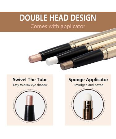 Miioto Eyeshadow Stick Set - 3 PCs Cream Makeup Pens Waterproof Eye Brightener & Smoky Eyeshadow Crayon with Brush - Buy Online on SooperMarket.com