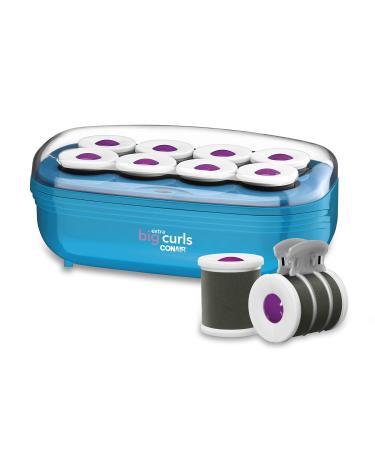 INFINITIPRO By Conair Instant Heat Tourmaline Ceramic Flocked Hot Rollers, 2-inch Hot Roller Setter for Mega Volume and Smooth Waves