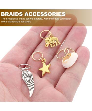 KALLORY 21 Pieces Dreadlock Jewelry Alloy Hair Braid Charms Hair Rings Shell Jewels Hair Decoration for Braiding Hair - Buy Online on SooperMarket.com