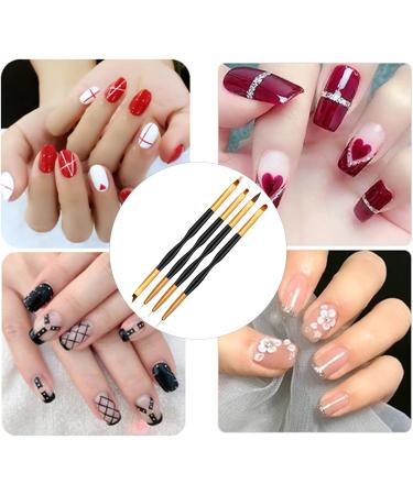 Yoezuo Nail Art Brush Set - 4 Double Ended Brushes for UV Gel Paint & Manicure DIY - Buy Online on SooperMarket.com