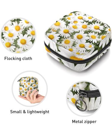 Chamomile Leaf Pattern Sanitary Napkin Storage Bag - Multi-Colored Portable Period Pouch for Women and Girls - Buy Online on SooperMarket.com