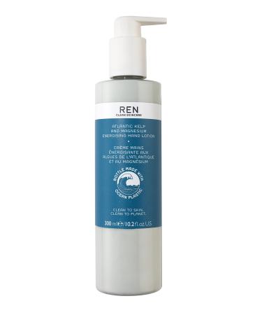 REN Clean Skincare Atlantic Kelp and Magnesium Energizing Hand Lotion 300 ml (packaging may vary) white