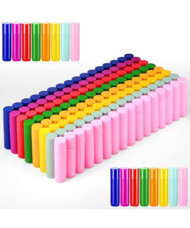 128 Pieces Lip Balm Tubes 5 ml Refillable Rotatable Plastic Lipstick Tubes Empty Lip Gloss Balm Containers DIY Lip Gloss Balm Tube Holder for DIY Cosmetic  8 Colors