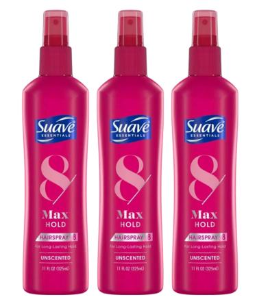 Suave Max Hold Non Aerosol Hairpsray Unscented 11 oz (Pack of 3) Unscented 11 Fl Oz (Pack of 3)