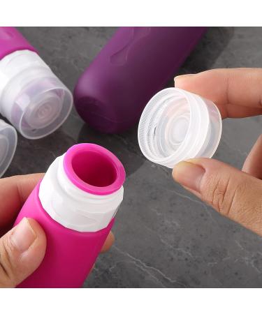 Shop Gemice Silicone Travel Bottles 90ml Set - 4 Leak-Proof Containers for Shampoo & Body Care - FDA Approved Travel Essentials - Buy Online on SooperMarket.com